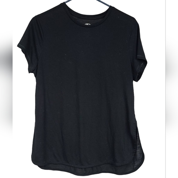 Athletic Works Tops - Women's Solid Black Workout Tee XL 16/18 Knit Top Short Sleeve Gym Clothes Shirt